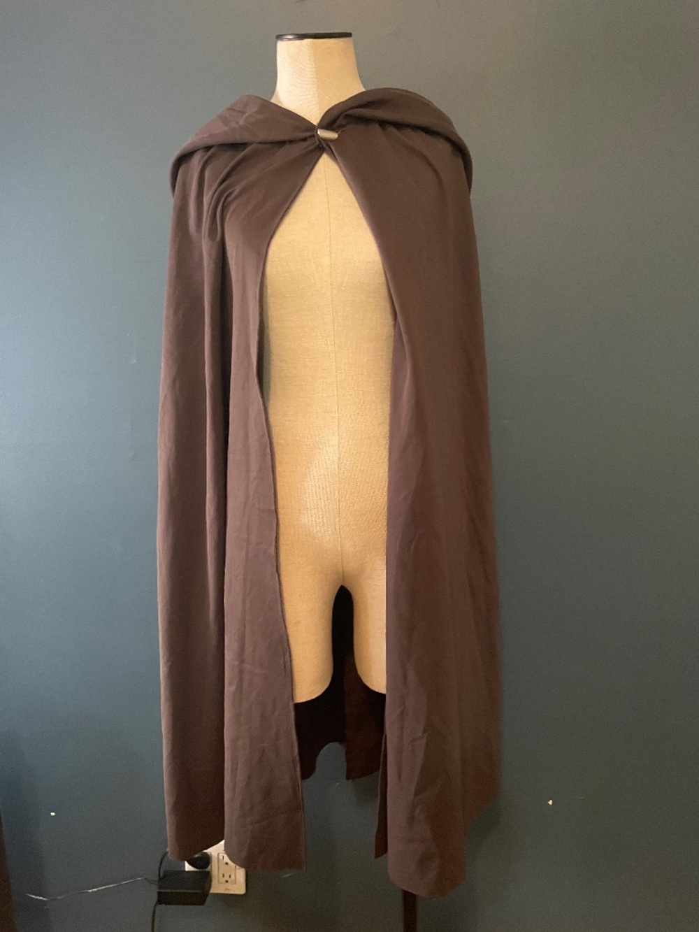 Knee length cloak with hood